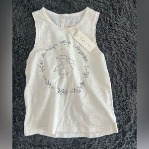 ❤️Rylee + Cru Cream Kids Tank Top with Bird Design NWT